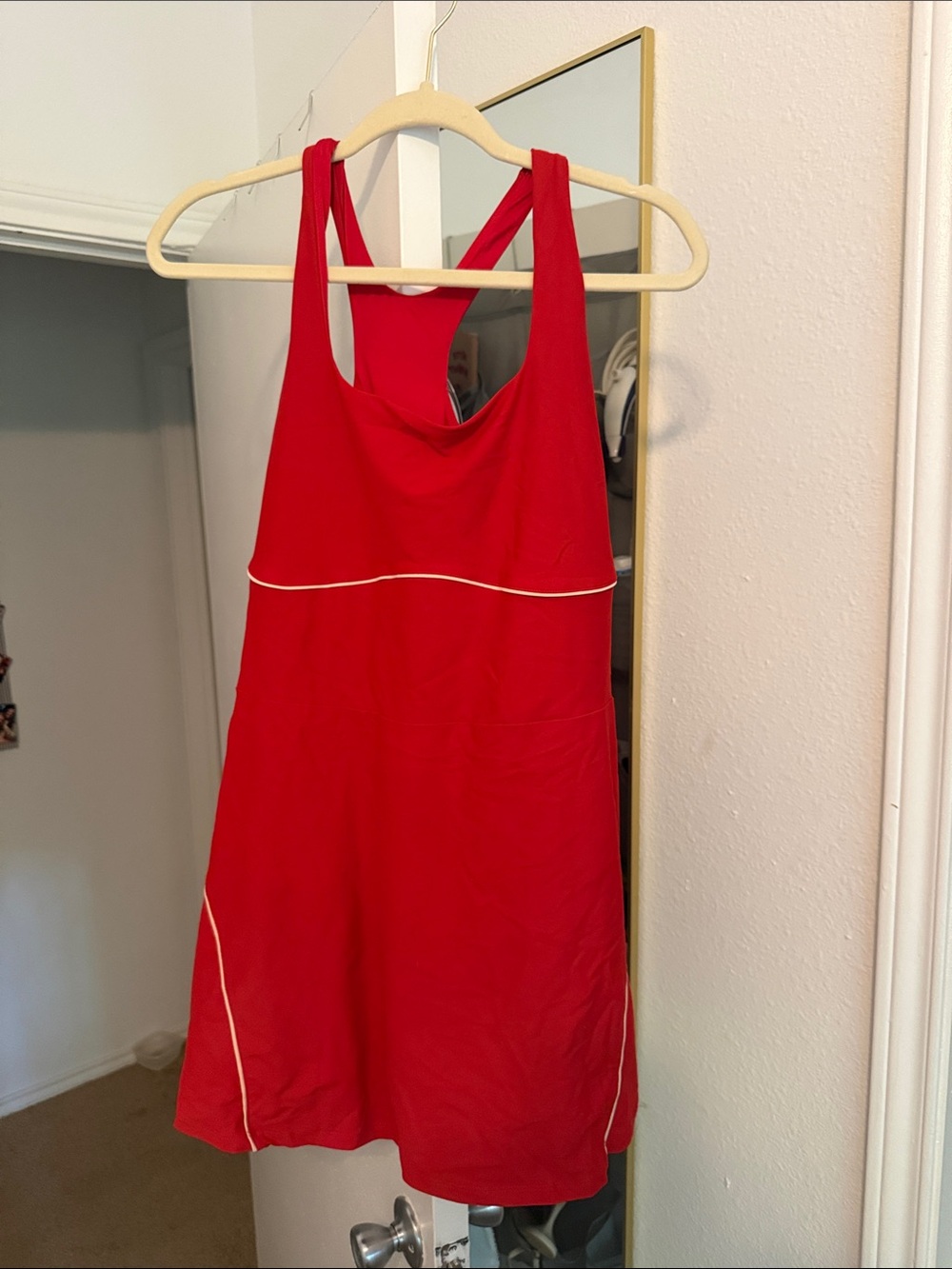 Old Navy Red Racerback Activewear Dress with Contrast Piping
